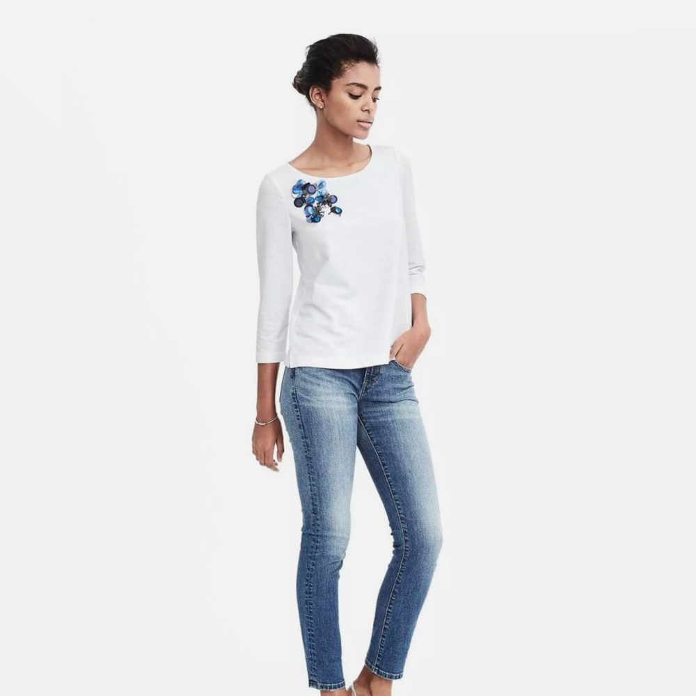 BANANA REPUBLIC PAILLETE EMBELLISHED BLOUSE SHIRT TOP